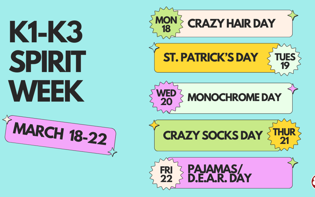 March 18-22: Preschool Spirit Week!