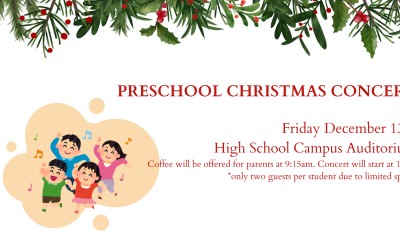 Preschool Christmas Concert – December 13